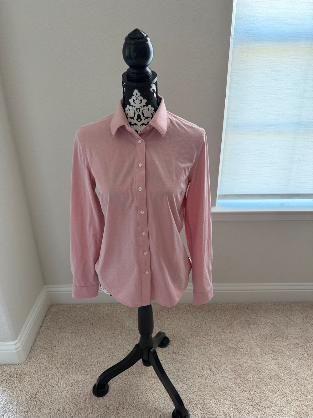 Kit and Ace Blush Pink Shirt with Royal Blue Brand Tag